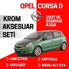 Opel Corsa D Avantajlı Krom Set 2007-2015 Arası -4Ürün- Paslanmaz Çelik