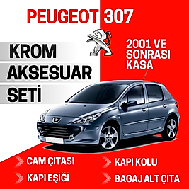 Peugeot 307 Avantajlı Krom Set 2001 Ve Sonrası -4Ürün- Paslanmaz Çelik