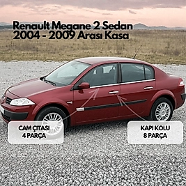 Renault Megane 2 SEDAN Avantajlı Krom Set 2004-2010 Arası -4Ürün- Paslanmaz Çelik