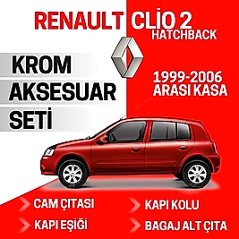 Renault Clio 2 HB Avantajlı Krom Set 1999-2006 Arası -4Ürün- Paslanmaz Çelik