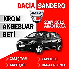 Dacia Sandero Avantajlı Krom Set 2007-2012 Arası -4Ürün- Paslanmaz Çelik