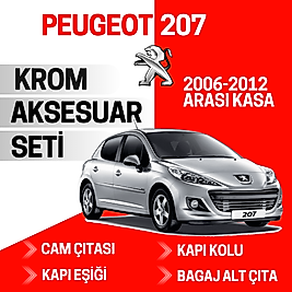 Peugeot 207 Avantajlı Krom Set 2006-2012 Arası -4Ürün- Paslanmaz Çelik