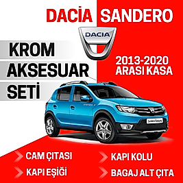 Dacia Sandero Avantajlı Krom Set 2013-2020 Arası -4Ürün- Paslanmaz Çelik